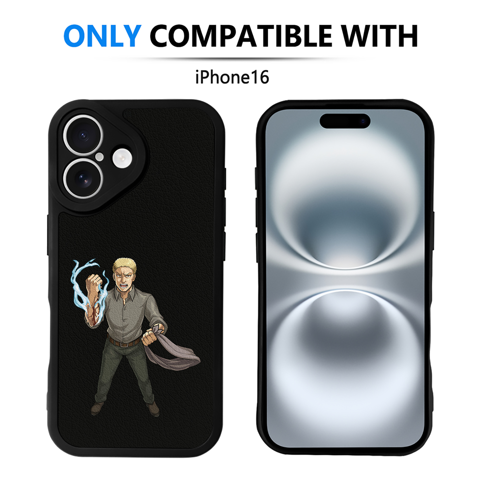 （画像用） 進撃の巨人 ライナー・ブラウン Attack on Titan Reiner Braun 【iPhone 16シリーズ対応】シリコンスマホケース（レザー調） 材質：シリコン